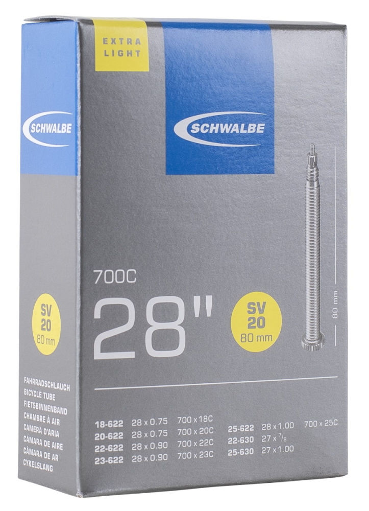 Schwalbe Schlauch SV20 28" 18/25-622/630 Prestaventil 80 mm